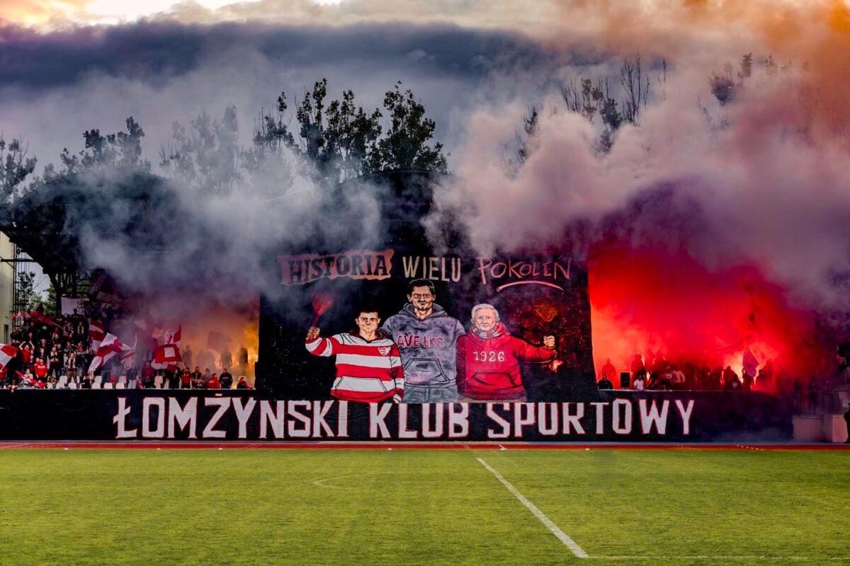 Delegacja 30 kiboli Stomilu wybrała się do Łomży na wspólny trening oraz mecz ŁKS Łomża - GKS Bełchatów